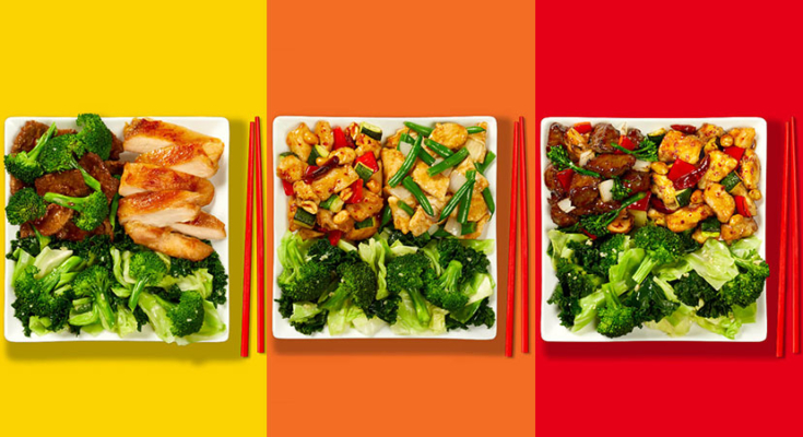 Three panda express plates