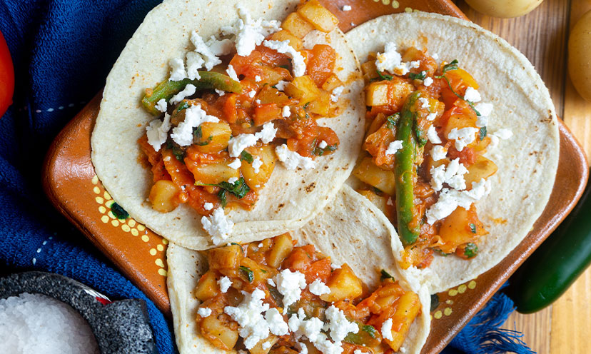 Image of three potato tacos