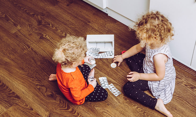 Kids playing with medication 