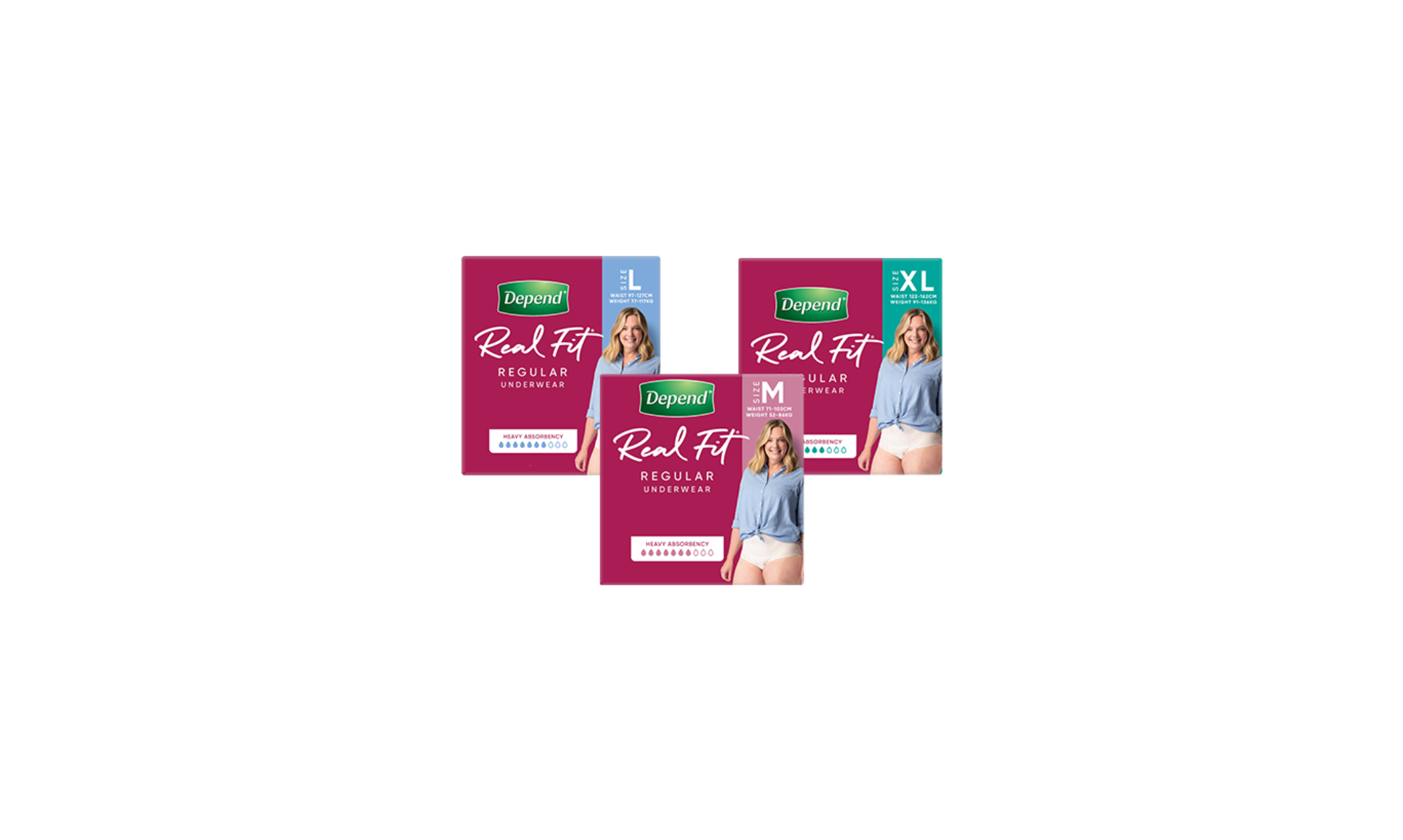 Image of three Depends products