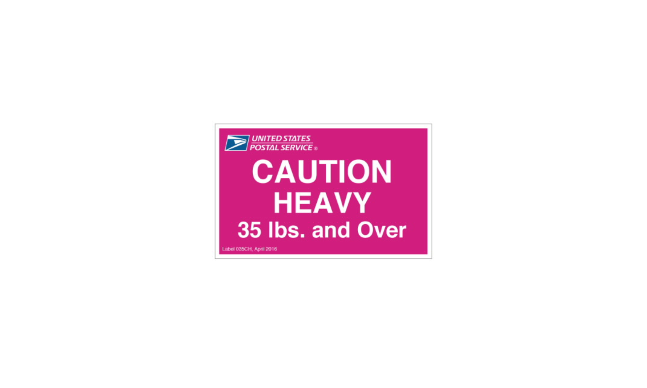 Image of a USPS caution sticker