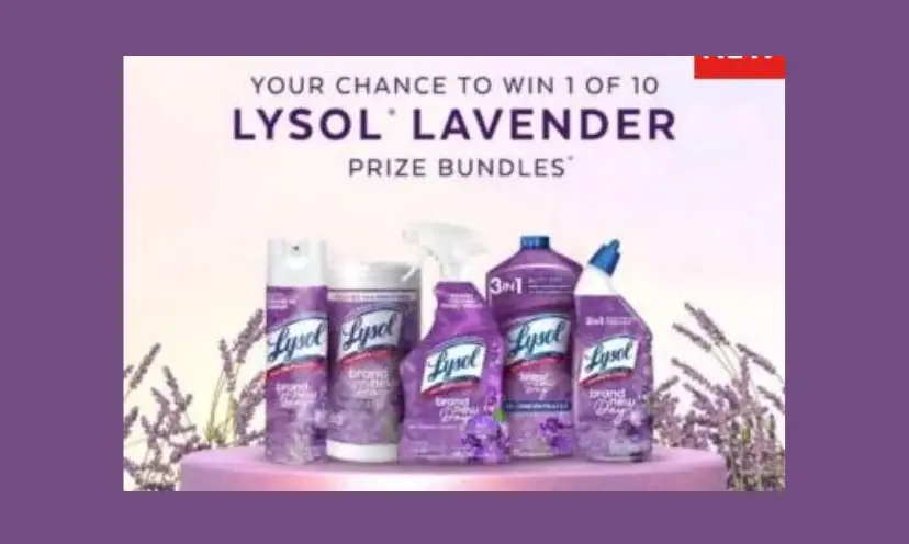 The image shows the line of Lysol Lavender products