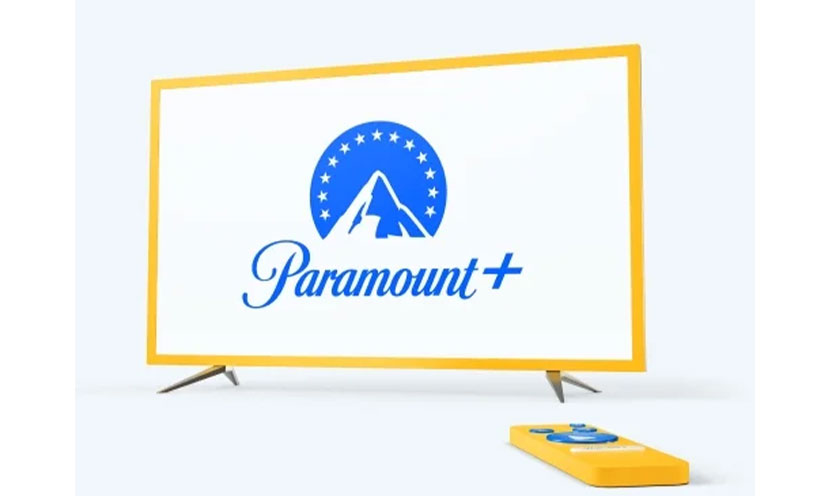A paramount+ logo on a TV screen