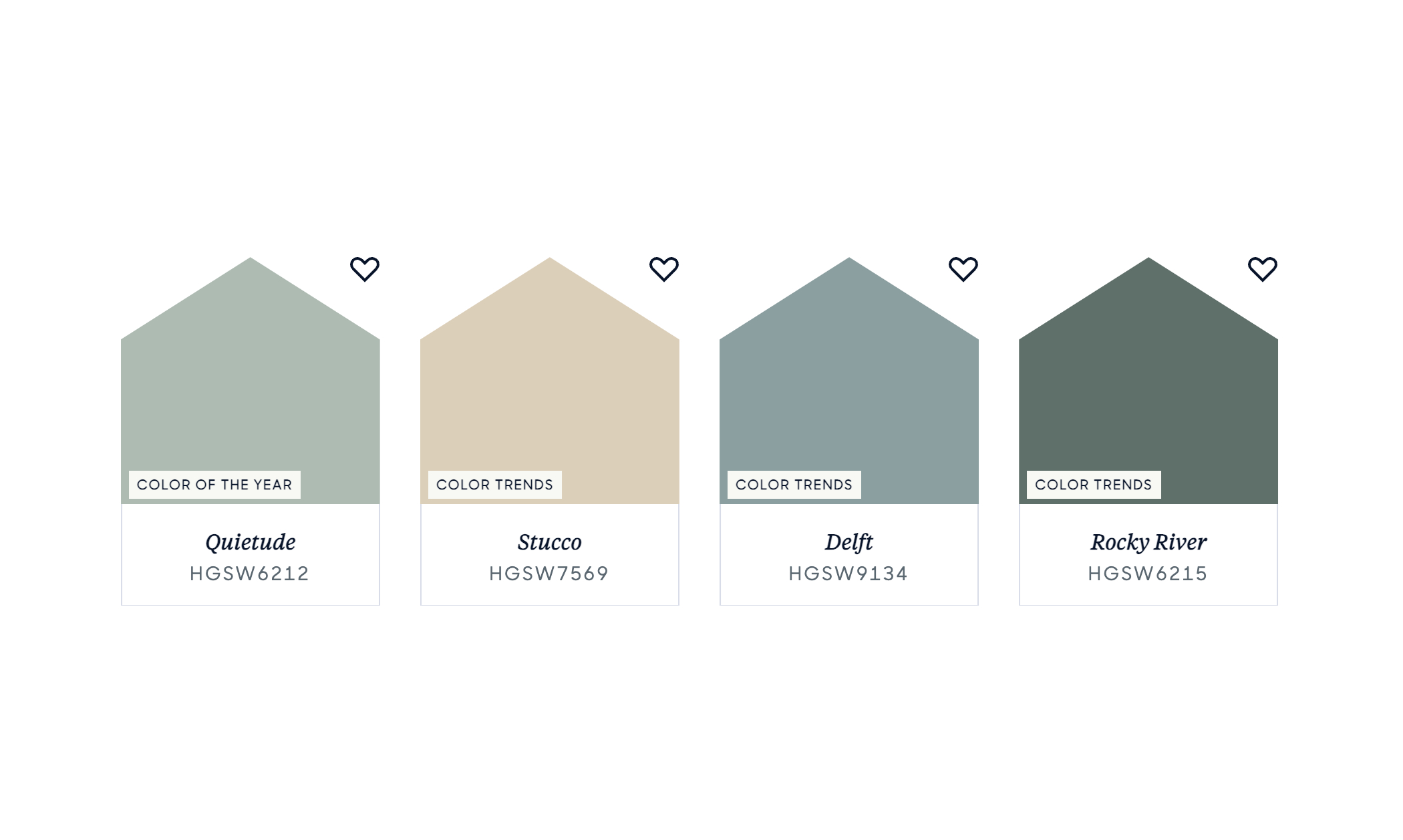 Image of four Sherwin Williams paint sample colors