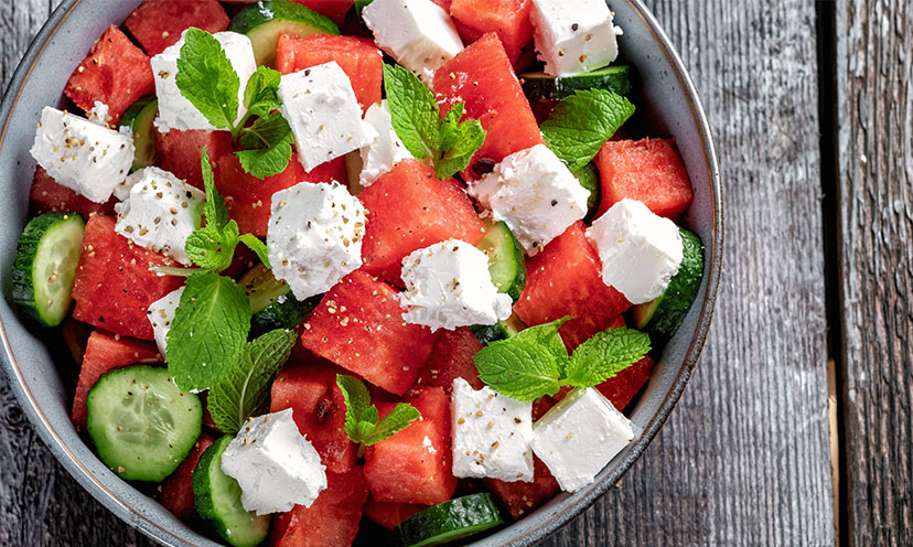 Watermelon Cucumber Feta Salad