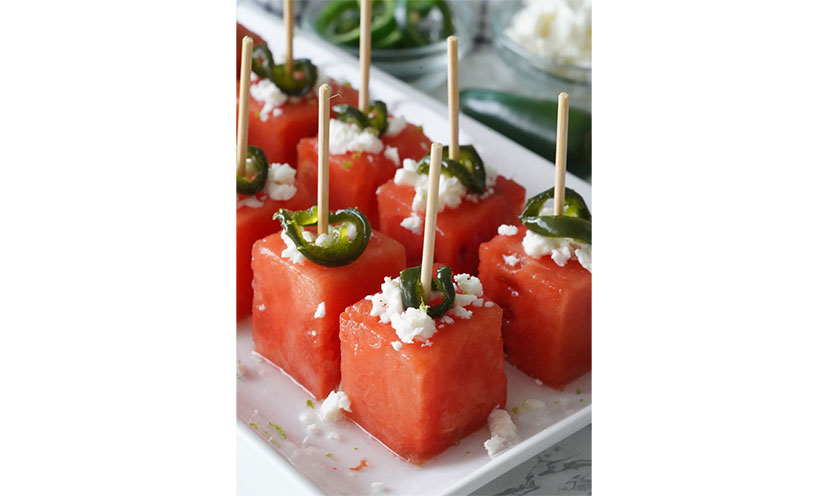 Spicy Watermelon Feta Skewers