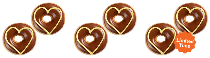 Mini Chocolate Iced Yellow Heart Doughnut