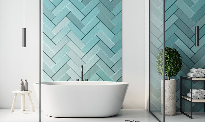 Bathroom with a tile feature