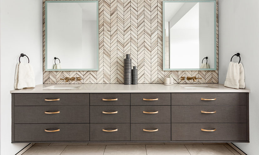 Bathroom with a floating vanity